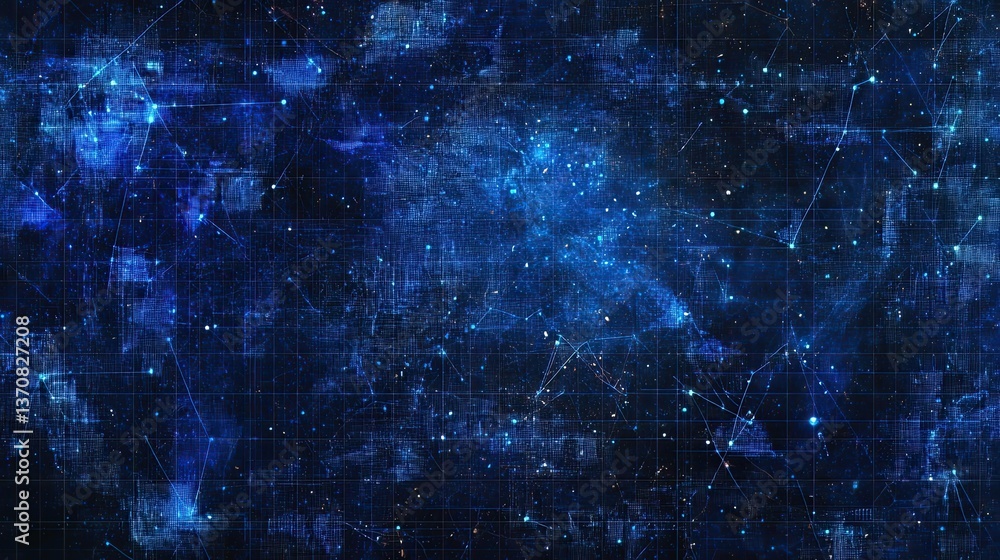 Poster a vibrant, glowing chart background with a blurry effect, overlaid with binary code, symbolizing and