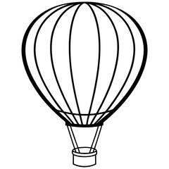 Obraz premium hot air balloon silhouette line art vector illustration