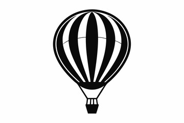 Obraz premium hot air balloon silhouette line art vector illustration