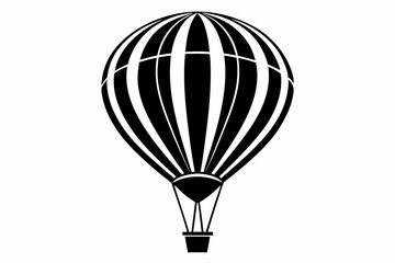 Naklejka premium hot air balloon silhouette line art vector illustration