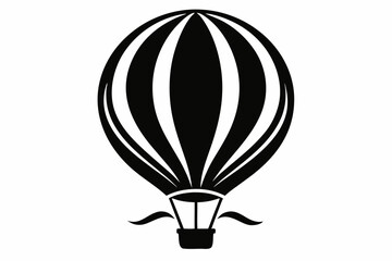 Fototapeta premium hot air balloon silhouette line art vector illustration