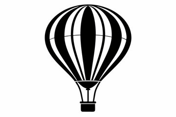 Obraz premium hot air balloon silhouette line art vector illustration