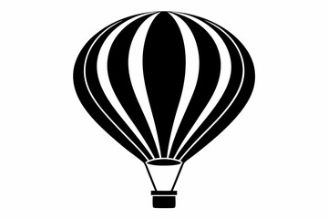 Naklejka premium hot air balloon silhouette line art vector illustration