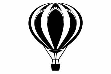 Obraz premium hot air balloon silhouette line art vector illustration
