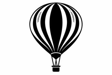 Obraz premium hot air balloon silhouette line art vector illustration
