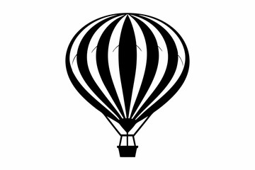 Naklejka premium hot air balloon silhouette line art vector illustration