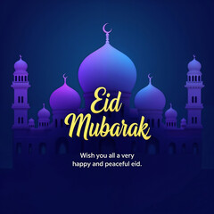 Eid Mubarak Greetings Card Design, Eid Mubarak post, Islamic concept vertical image	
