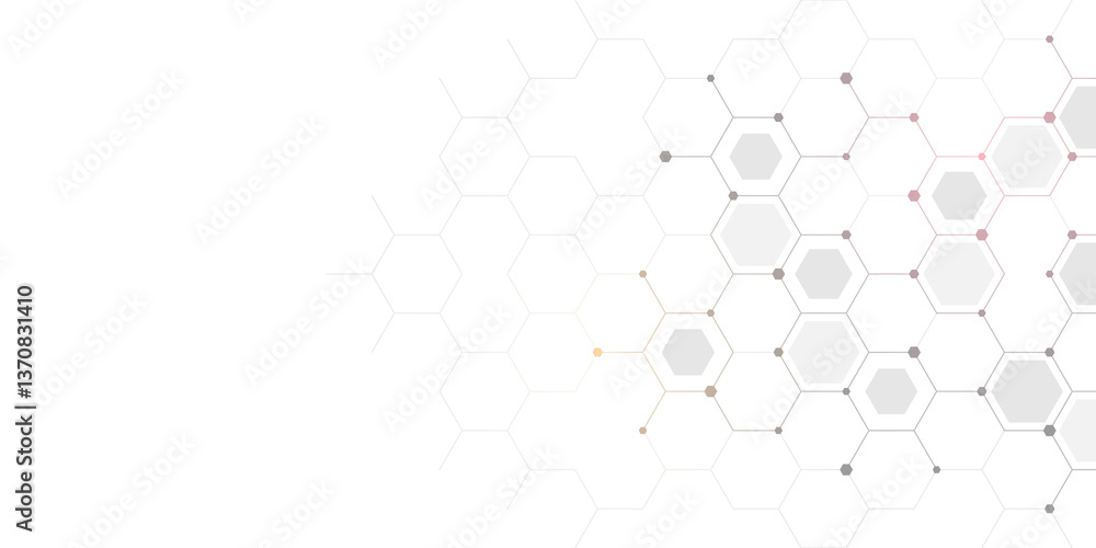 Poster Graphic design element with abstract geometric background of simple hexagon pattern