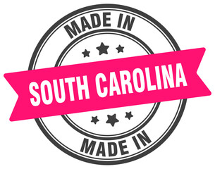 Made in South Carolina round sign. Made in South Carolina stamp.