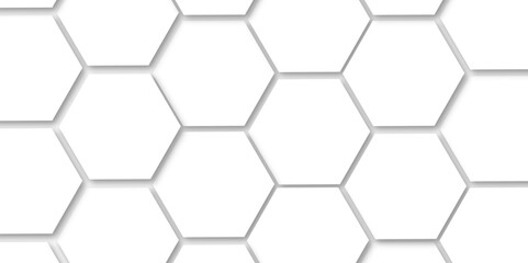 Obraz premium Abstract light grey and white hexagon 3d effect pattern with shadow seamless texture background. Use for book, poster, flyer, website vector illustration.