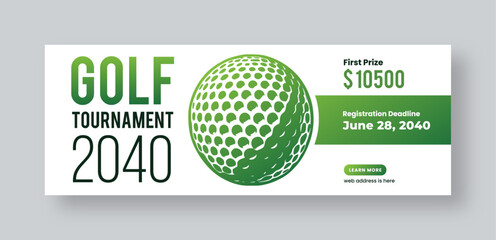 Golf tournament web banner social media cover template, annual sports tournament event golf banner design