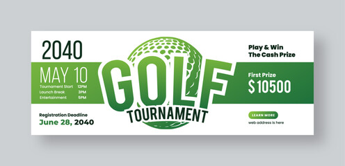 Golf tournament web banner social media cover template, annual sports tournament event golf banner design
