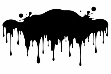 paint drips silhouette line art vector illustration