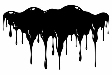 paint drips silhouette line art vector illustration