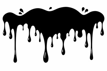 paint drips silhouette line art vector illustration
