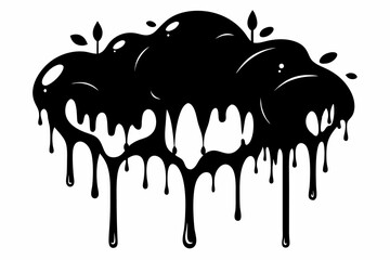 paint drips silhouette line art vector illustration