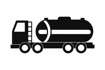 Fototapeta premium petrol tanker silhouette line art vector illustration