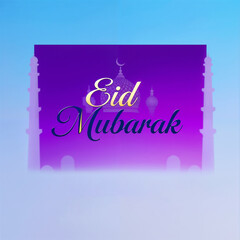 Eid Mubarak Greetings Card Design, Eid Mubarak post, Islamic concept vertical image	
