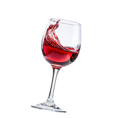 glass of red wine  isolated on transparent white background, clipping path