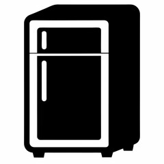 refrigerator icon silhouette line art vector illustration