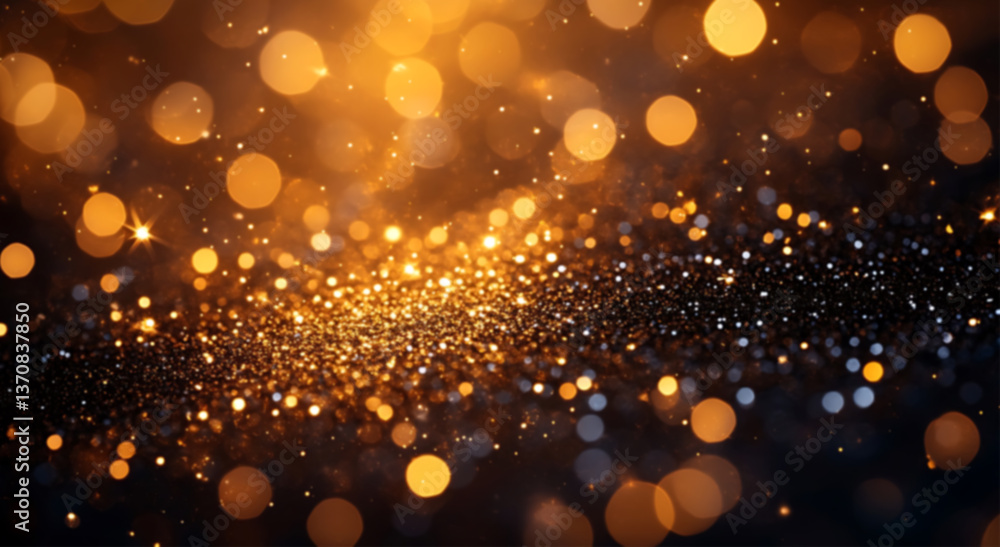 Aufkleber golden bokeh sparkles, an ethereal glow of light and energy, creating a captivating abstract scene, 