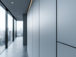 Modern white wardrobe showcasing minimalist design in sleek interior space