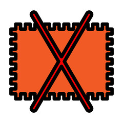 Cancelled Stamp Vector Filled Icon Design