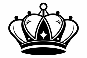 royal crown silhouette line art vector illustration