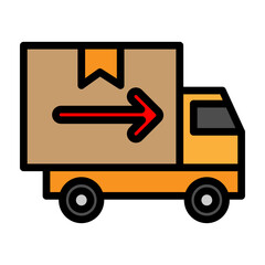 Package Dispatch Vector Filled Icon Design