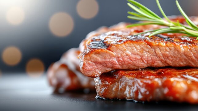 Juicy grilled steak backyard bbq food photography evening ambiance close-up culinary delight