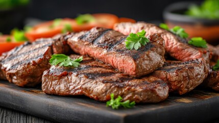Grilled steak cooking event backyard food photography rustic setting close-up gourmet experience