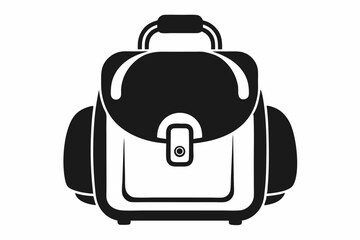 school bag silhouette line art vector illustration