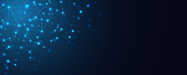 Molecular structure and genetic engineering, molecules DNA, neural network, scientific research. Abstract background for innovation technology, science, healthcare, and medicine