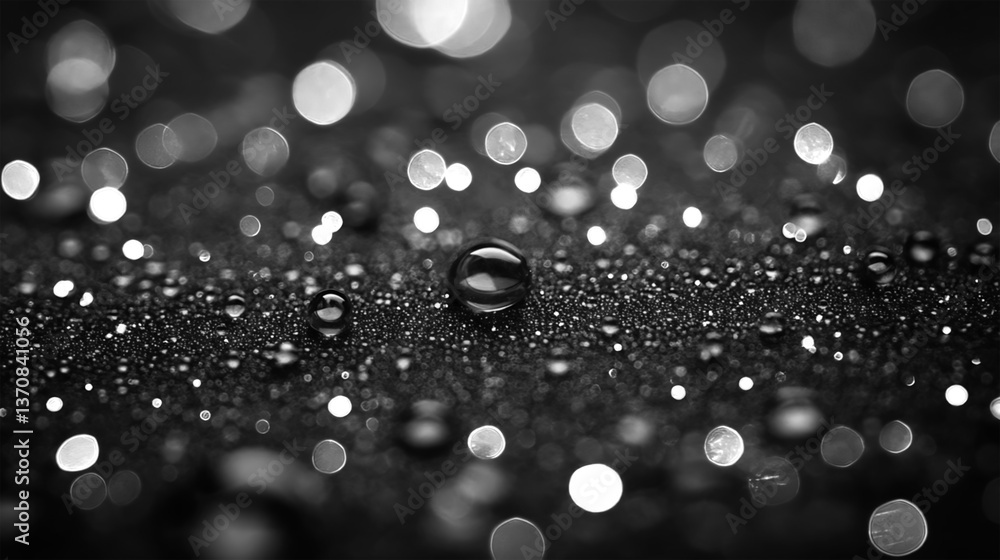 Poster a macro shot of water droplets on a textured surface creates a dramatic display of light and shadow 