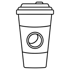 starbucks cup silhouette line art vector illustration