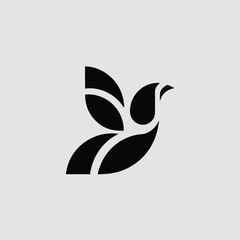 Obraz premium Elegant Black Silhouette Bird Logo Design, ai generated