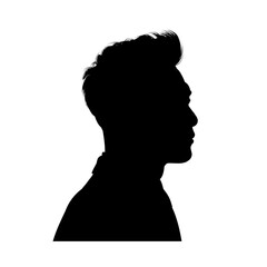 Silhouette of a handsome Asian man profile - vector illustration
