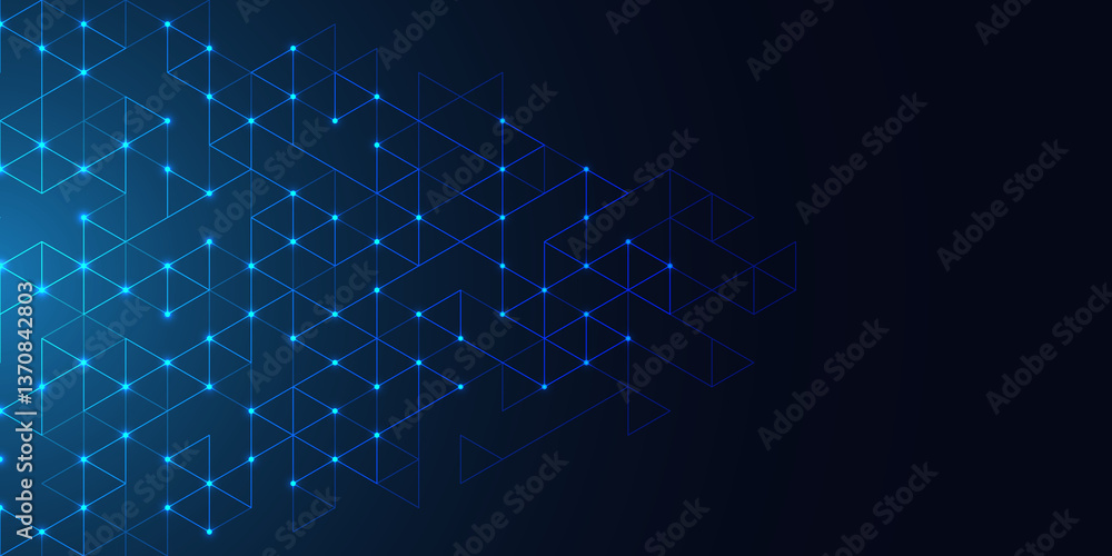 Poster Abstract technology background with a geometric pattern of triangle shapes. Graphic design element