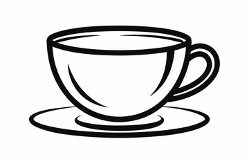 tea cup line sketch icon silhouette line art vector illustration
