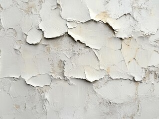 Obraz premium Abstract White Paint Texture on Aged Wall with Cracks and Peeling Layers for Artistic Backgrounds and Design Projects
