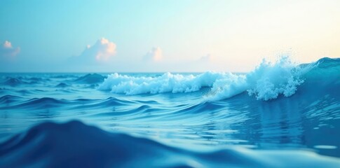 Fototapeta premium Dreamy oceanic atmosphere with soft blue shades, whites, subtle gradient