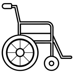 wheelchair icon silhouette line art vector illustration
