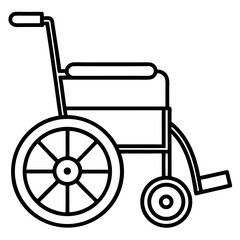 wheelchair icon silhouette line art vector illustration