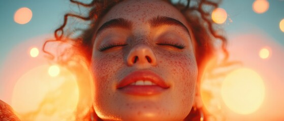 Mindful Glow Ethereal Wellness Portrait Capturing Soft Gen Z Meditation Aesthetic with Soft Golden Light, Emotional Resilience and Holistic Self-Care Transformation