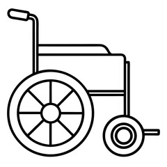 wheelchair icon silhouette line art vector illustration