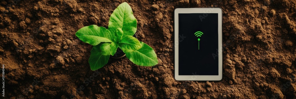 Poster precision agriculture tech smart irrigation innovation visualizing sustainable farming with iot mois