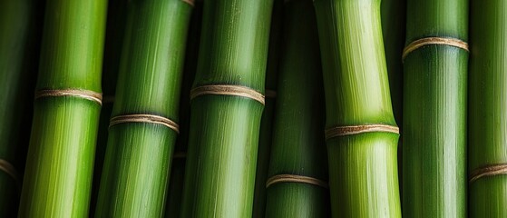 Obraz premium Lush Bamboo Forest, Serene Green Stalks in a Natural Arrangement