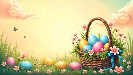 easter eggs in a basket