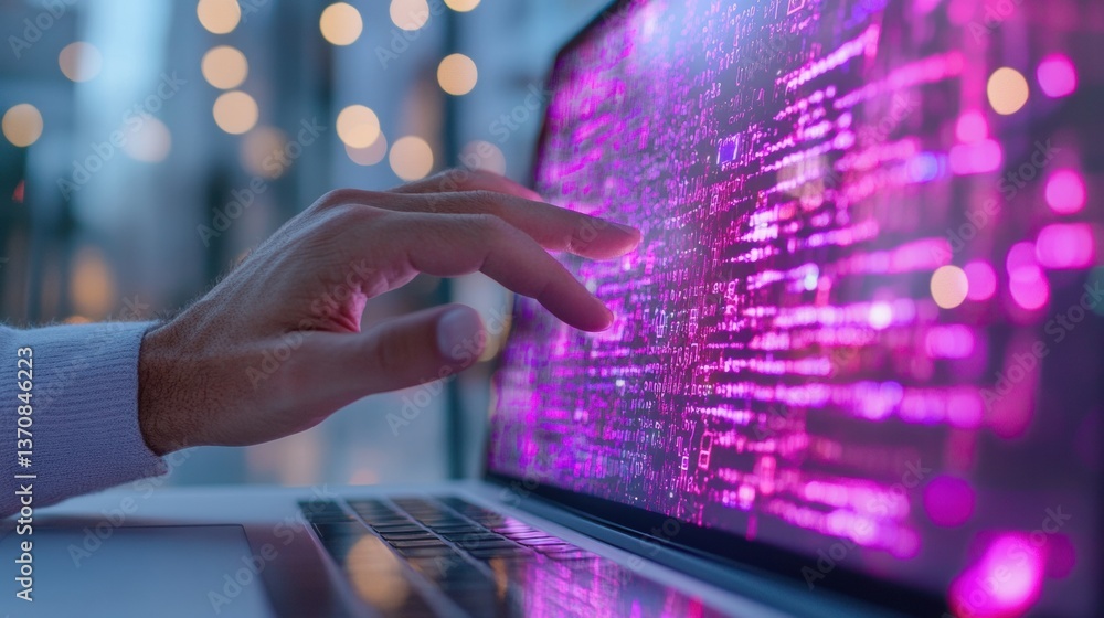 Poster Immersive Digital Strategy AI-Powered Holographic Marketing Interface Transforming Business Intelligence with Next-Gen Cyberpunk Aesthetic and Interactive Data Visualization