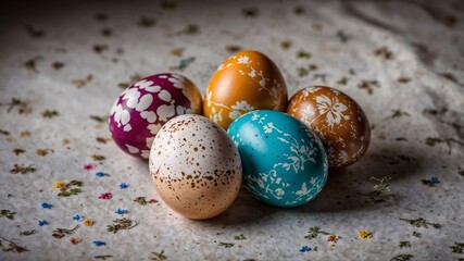 easter eggs in a basket